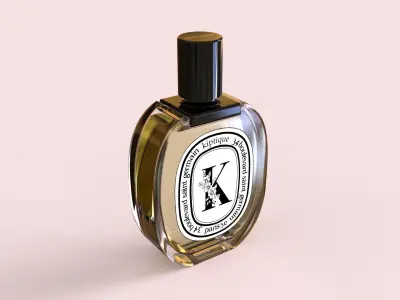 Oval squared Diptyque Perfume bottle with cap Free 3D model