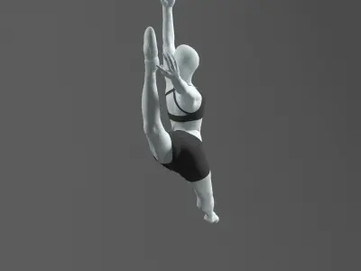 Dance Model female ballet dancer in air 3D model