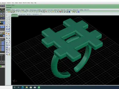3d-model hashtag ring 3D print model