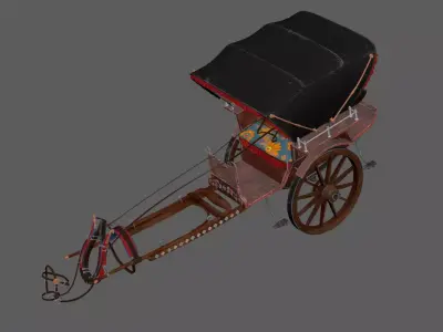 WoodenCart 3D model