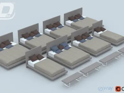 Anika Bed Set 3D model