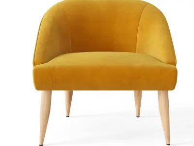 Armchair by Gio Ponti Low-poly 3D model