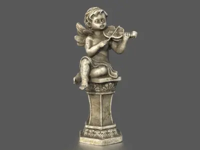 ANGEL WITH VIOLIN Low-poly 3D model