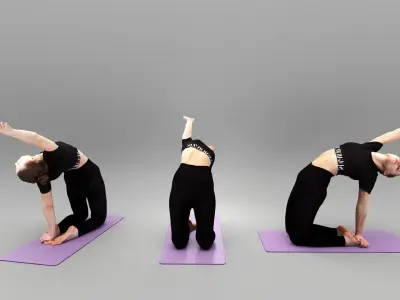 Fitness woman doing stretching exercises 431 Low-poly 3D model