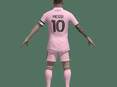 T-Pose rigged Lionel Messi Inter Miami 23-24 3D model