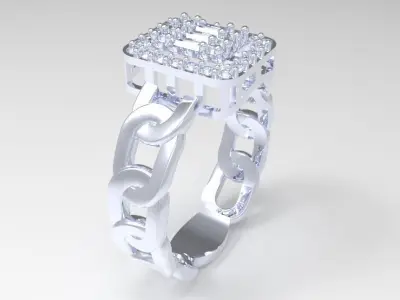 Chain jewellry ring 3D print model
