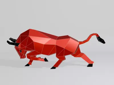 Polygonal Bull Low-poly 3D model