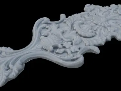  Floral Wall Ornament Scan Low-poly 3D model