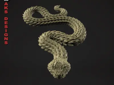 snake version 1 Bas relief for cnc 3D print model