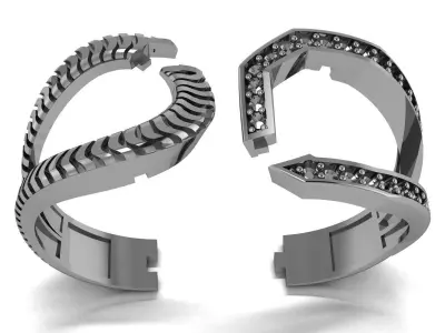 Two Piece Ring 3D print model