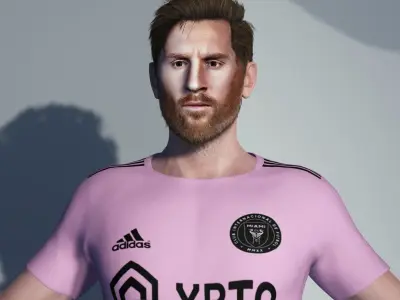 Messi in the inter de miami - 3d model 3D model