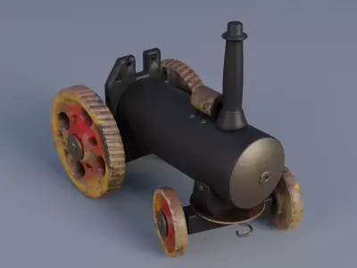 Tracktor toy Low-poly 3D model