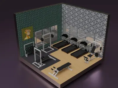 Isometric Gym Room Generate NFT 3D model