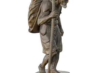 Ancient Wanderer Statue  Low-poly 3D model