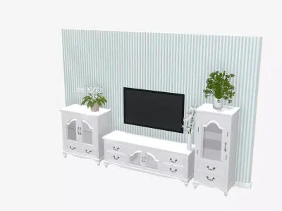 Deco TV Wall PBR 3D model