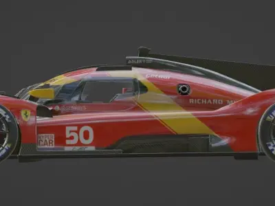 ferrari 499p le mans hypercar Low-poly 3D model