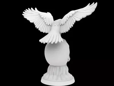 Raven on Skull Gothic Sculpture 3D P 3D print model