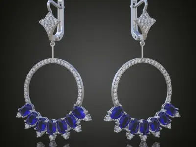Earring 3D model 3D printable model 0045-11 3D print model