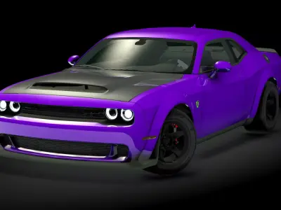 Dodge Challenger SRT Demon Low-poly 3D model by retrogarage