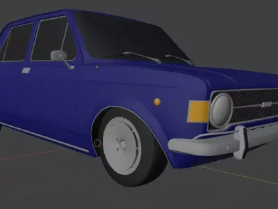 Fiat 128 Berlina 1973 interior 3D model