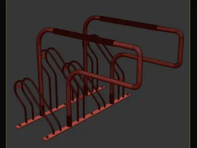 Multi Purpose P Shape Bicycle Rack 3D model