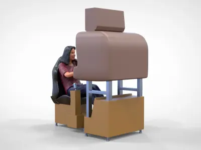 N2 Female player on Arcade Game 3D print model