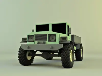 military pickup vehicle 3D model