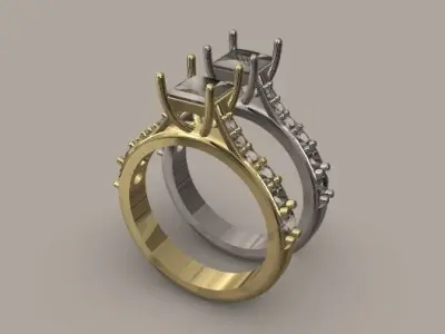Solitaire ring  3D print model purchase