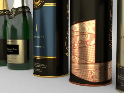 Nicolas Feuillatte Palmes Dor Champagne All Brut Bottles 3D model