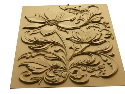 modern panel wall decor set relief stl mural CNC 281 3D model