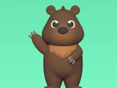 Bear Waving 3D print model