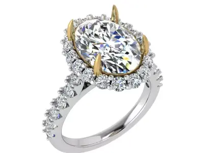 Oval Halo Ring 3693 3D print model
