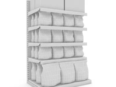 cleaning product market stand 08 Low-poly 3D model