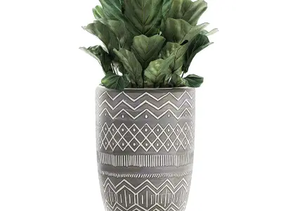 Decorative plants in pots on a stand for the interior 530 3D model
