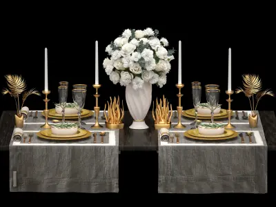 Luxury table setting 3D model