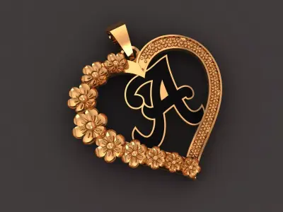Very beautiful  -A- latter  pendant  Free 3D print model