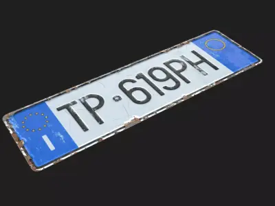 EU Licence Plate Substance Material Texture