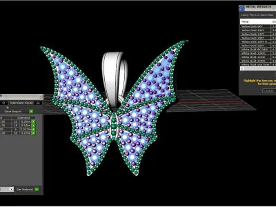 Butterfly pendant model 513 3D print model