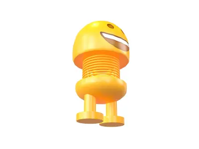 Car Spring Expression Decoration Toys Grinning Face v1 001 Low-poly 3D model purchase