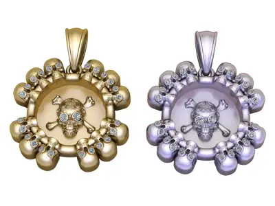 Gold Skull Pendent 3D print model