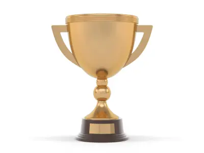 Gold Trophy Cups 3D model 10