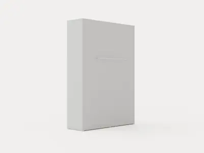 Compact Bed Cabinet Vertically 140x200 White Low-poly 3D model