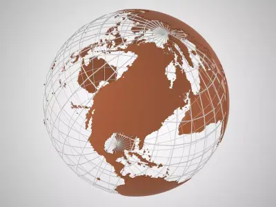 Globe News Skeleton Brown 3D model
