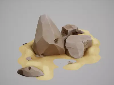 Stylized Rocks Low-poly 3D model
