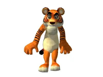 Cartoon Tiger 3D Low-poly 3D model