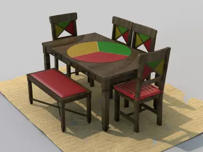 Rustic Dining Table Alegro 3D model