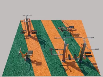 Outdoor fitness equipment 03 3D model