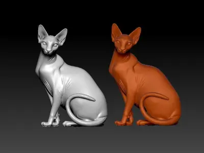 Sphinx cat statue - hairless Sphinx cat Model - 3D print 3D print model