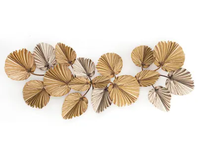 Wall panel made of dry palm leaves 222 3D model