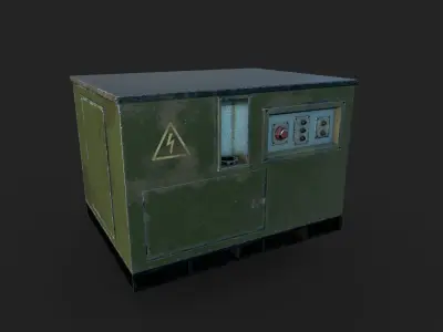 Engine Generator Old Low-poly 3D model